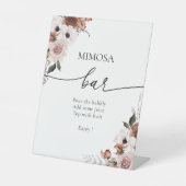 Zijde Bloemen Mimosa Bar Teken Reclamebord Met Voetstuk (Voorkant)