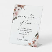 Zijde Bloemen Vrijgezellenfeest Generatie van Lief Reclamebord Met Voetstuk (Voorkant)