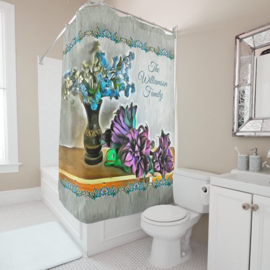 Zijde en Korn Husk Flowers 2190 Douchegordijn (In situ)