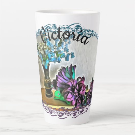 Zijde en Korn Husk Flowers 2190 Latte Mok (Voorkant)