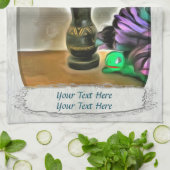 Zijde en Korn Husk Flowers 2190 Theedoek (Gevouwen)