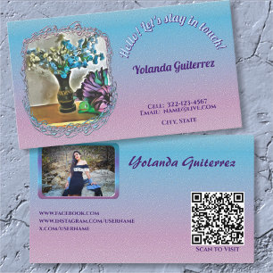 Zijde en Maiskolf Bloemen 2190 QR Visitekaartje Contactkaartje