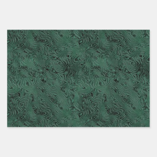 Zijde Moire Klein Patroon In Bosgroen Inpakpapier Vel (Voorkant 2)