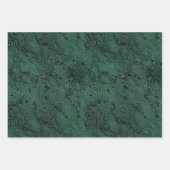 Zijde Moire Klein Patroon In Bosgroen Inpakpapier Vel (Voorkant)