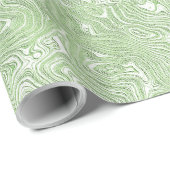 Zijde Moire Klein Patroon In Lime Groen Cadeaupapier (Rol Hoek)