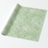 Zijde Moire Klein Patroon In Lime Groen Cadeaupapier (Uitgerold)