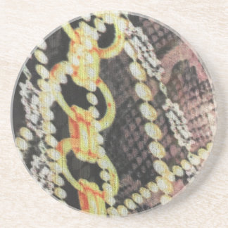 Zijde, parels en kartonnen karton zandsteen onderzetter