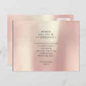 Zijde Roos Goud Uitnodiging Briefkaart (Voorkant / Achterkant)