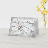 Zijde Staart Winter Landschap Kaart (Gele Bloem)