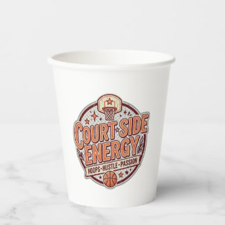 Zijde van het veld Energie Vintage Basketbal Papieren Bekers