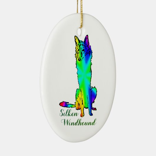 Zijde Windhound Ornament (Rechts)