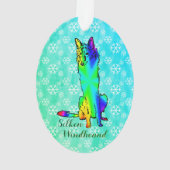 Zijde Windhound Ornament (achterkant)