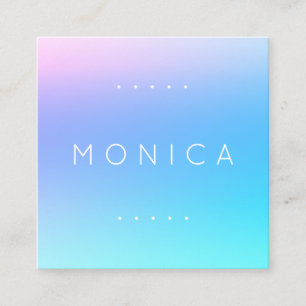 Zijdeachtig hemelsblauw vierkante visitekaartje