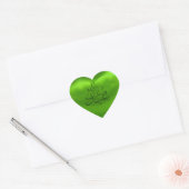 Zijdeachtig Satijn Groen Eid Mubarak Hart Sticker (Envelop)