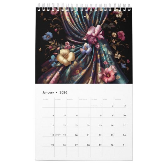 Zijdeachtige fantasieën kalender (Jan 2026)