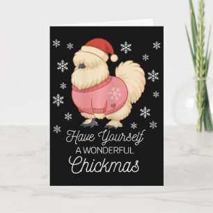 Zijdeachtige Kip - Schattige Ntam Kerstmis Kaart