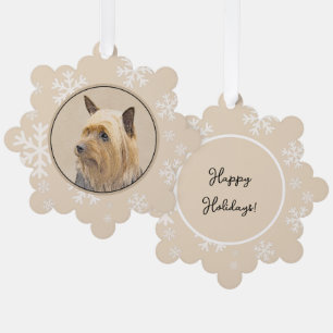 Zijdeachtige Terriër Schilderij - Mooie Originele  Ornament Kaart