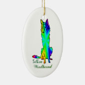 Zijdeachtige Windhound Ornament (Rechts)