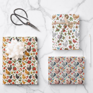 Zijdehoen Kerst Inpakpapier Set van 3 Vel