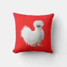 Zijdehoen op rood