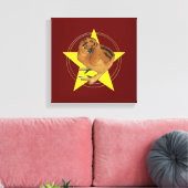 Zijdehoen Rood Kuiken Ster Canvas Afdruk (Insitu (Woonkamer))