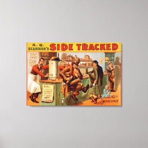 Zijdelings gevolgd - Comical Caf � Scene Theater Canvas Afdruk