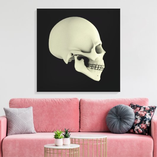 Zijdelings Uitzicht van de menselijke schedel Canvas Afdruk (Insitu (Woonkamer))