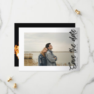 Zijdelingse golven Eenvoudige Kraft-foto Save The Date
