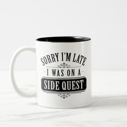 Zijdelingse quest tweekleurige koffiemok (Links)