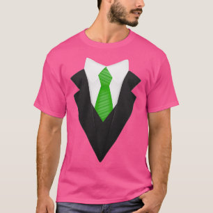 Zijden stropdas formeel in zuur groen t-shirt