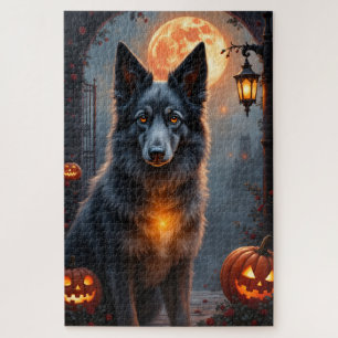 Zijden Windhound Gotische Halloween Portret Kunst Legpuzzel