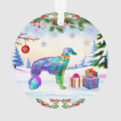 Zijden Windhound Kerstmis Ornament (achterkant)