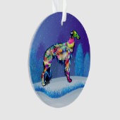 Zijden Windhound Ornament (voorkant)