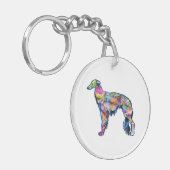 Zijden Windhound Sleutelhanger (Voorkant Links)