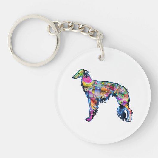Zijden Windhound Sleutelhanger (Voorkant)