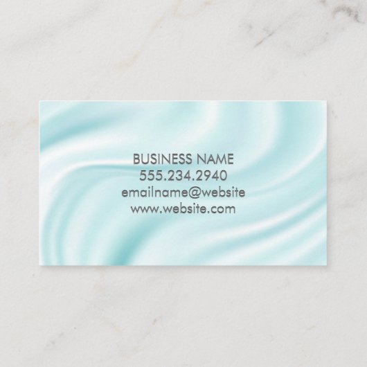 Zijderige drapery visitekaartje (Achterkant)