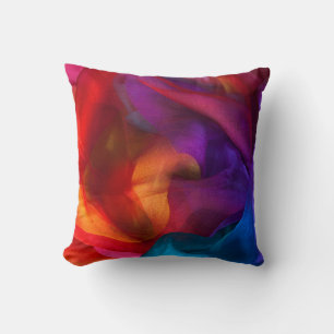 Zijderige regenboog, kleur, abstract, weefsel kussen