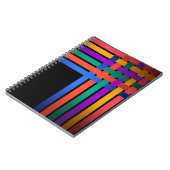 Zijderlinten vormen zwart achtergrondpatroon notitieboek (Linkerzijde)