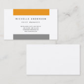 Zijdermoderne Oranje minimalistische zijderoute Visitekaartje (Voorkant / Achterkant)