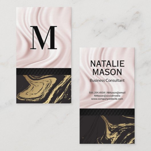 Zijderzijde | Gold Black Marble Luxury Visitekaartje