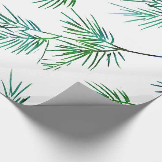 Zijderzijde patroon 'Pine Branches' Cadeaupapier (Hoek)
