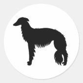 Zijdewindhond ronde sticker (Voorkant)