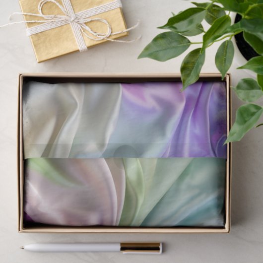 Zijdezachte satijnstof in verloopkleuren tissuepapier (Geschenk)