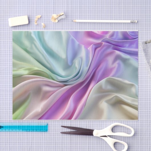 Zijdezachte satijnstof in verloopkleuren tissuepapier (Craft)