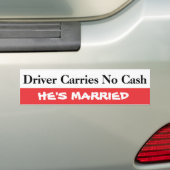 Zijdraden zonder contant geld bumpersticker (Op auto)