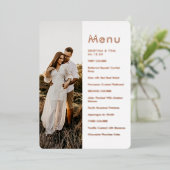 Zijfoto Menu Echt Folie Uitnodiging (Staand Voorkant)