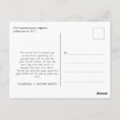 Zijfoto Zwart Script Dank u bruiloft Briefkaart (Achterkant)