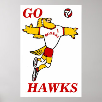 ZijHawk Volleyball Mascot Poster