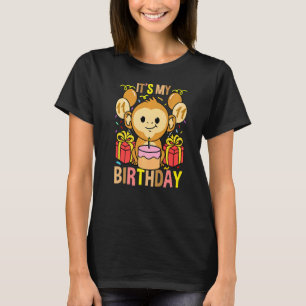 Zijn 11e verjaardag-aap t-shirt