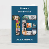 Zijn 16e verjaardag fotokaart kaart (Voorkant)